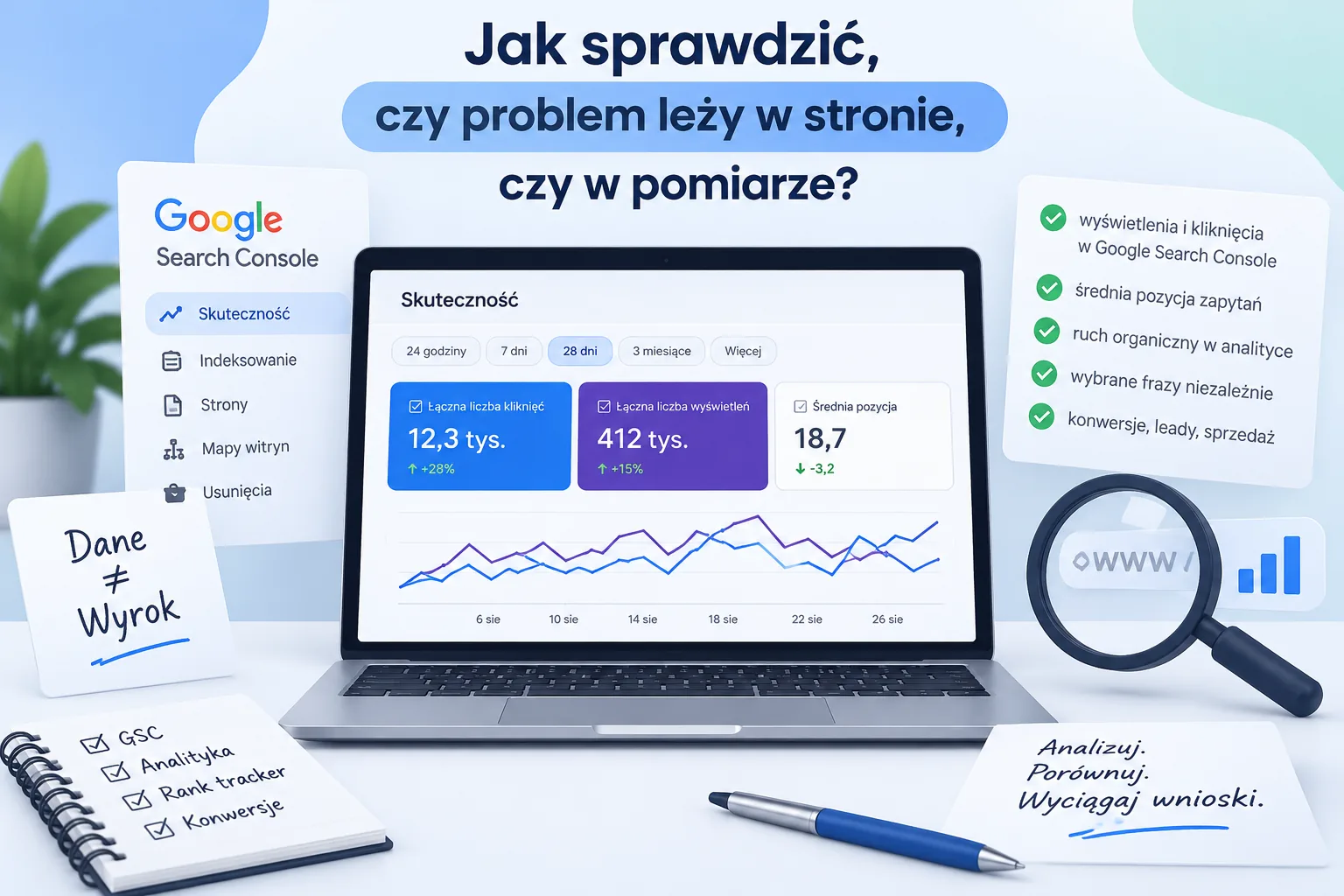 Jak sprawdzić, czy problem SEO leży w stronie, czy w pomiarze
